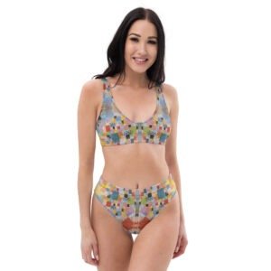 Paul Klee-Inspired Recycled High-waisted Bikini