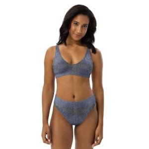 Complex Sashiko Pattern Recycled High-waisted Bikini