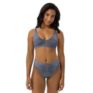 Complex Sashiko Pattern Recycled High-waisted Bikini