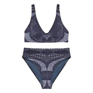 Curved Sashiko Pattern Recycled High-waisted Bikini