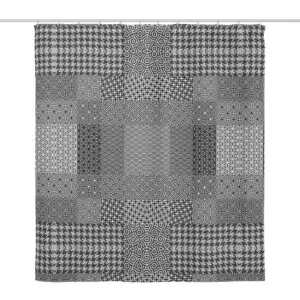 Grey Sashiko Shower Curtain