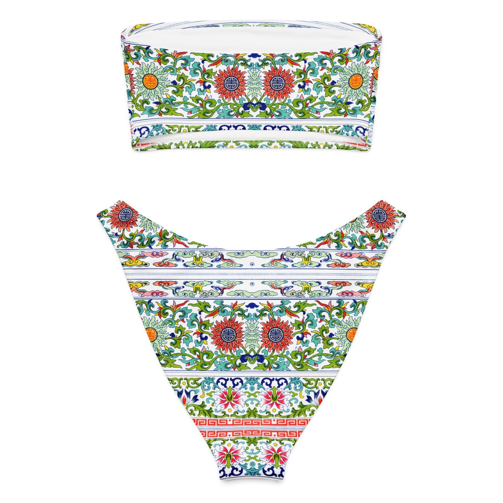 Chinoiserie Recycled Bandeau Bikini - Image 9