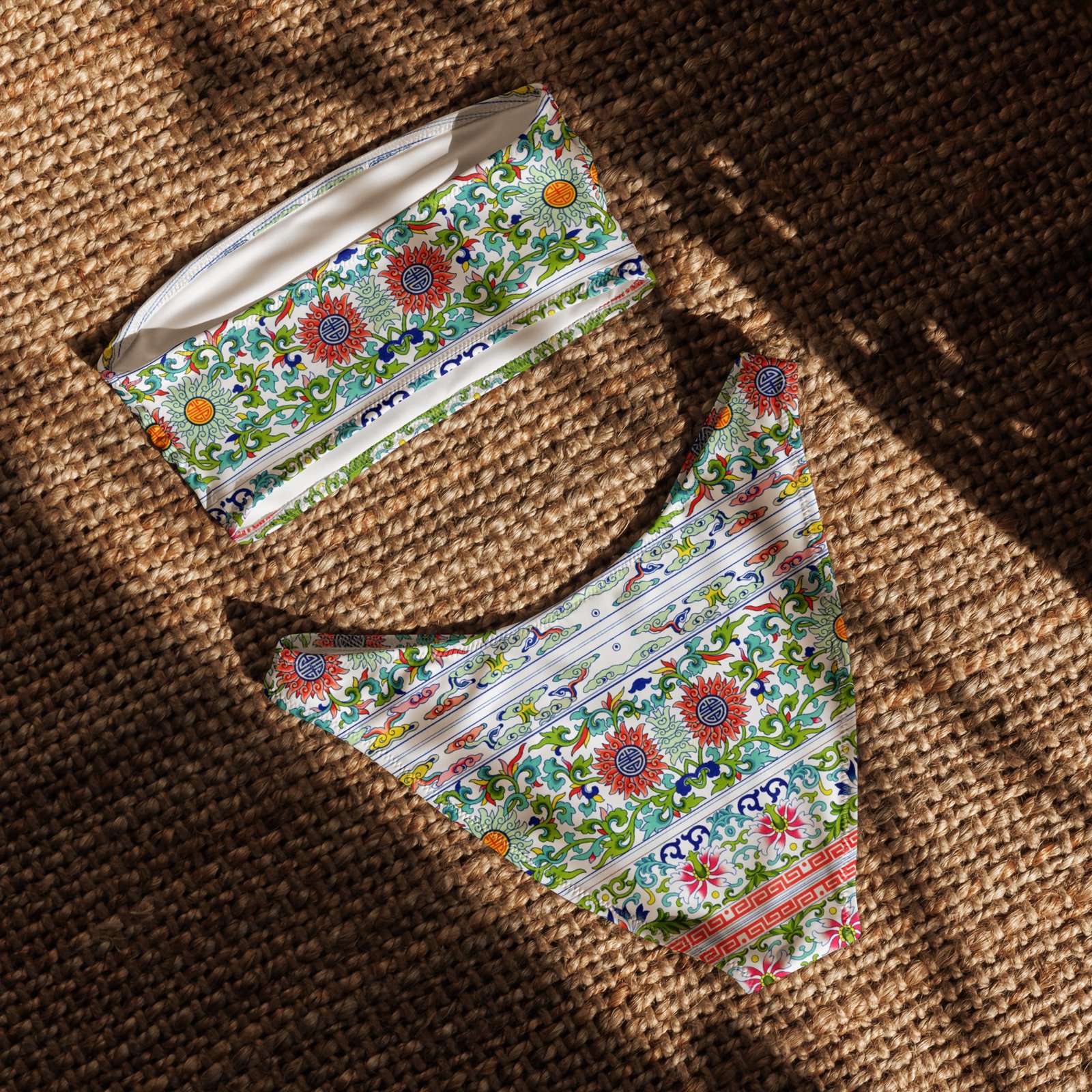 Chinoiserie Recycled Bandeau Bikini - Image 7