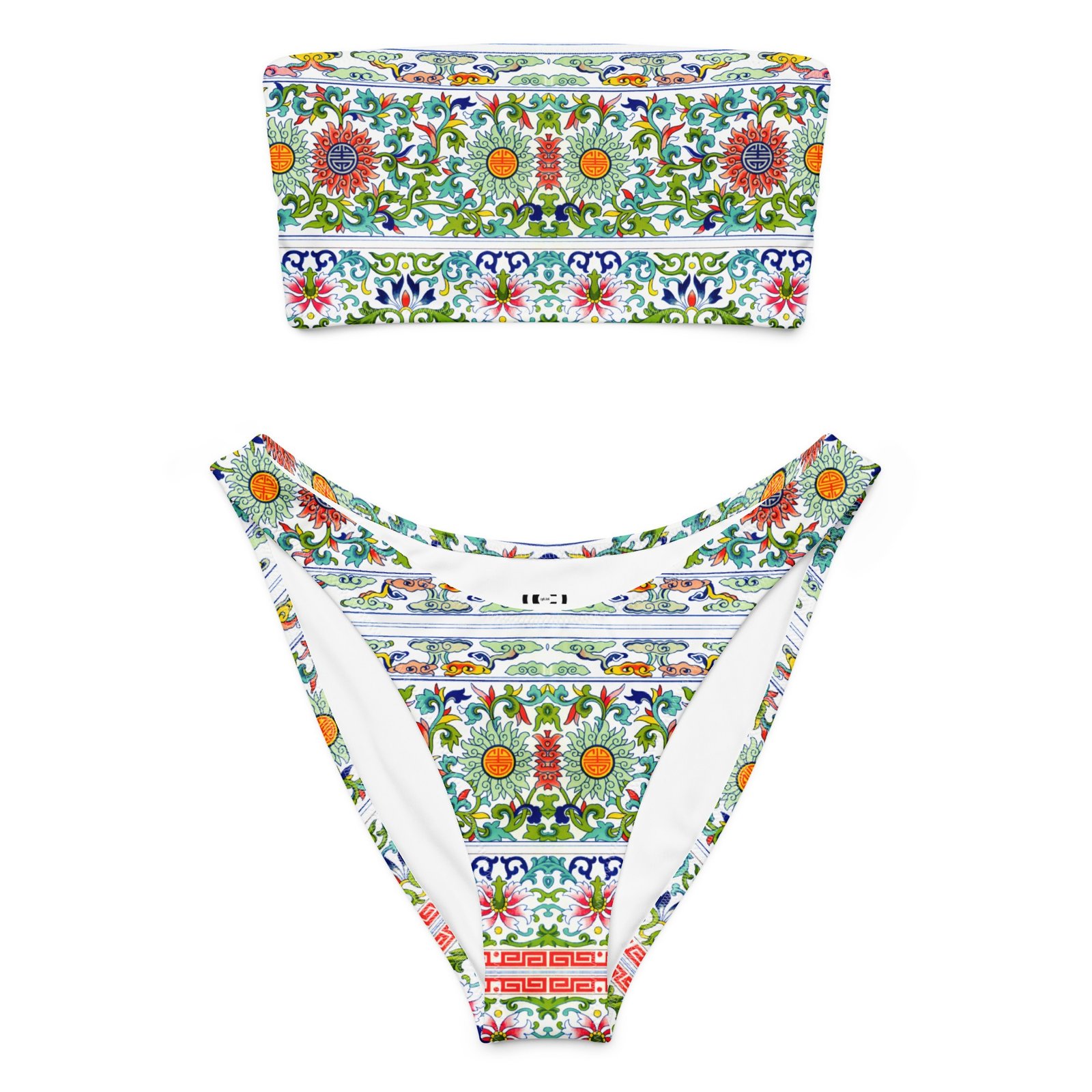 Chinoiserie Recycled Bandeau Bikini - Image 2