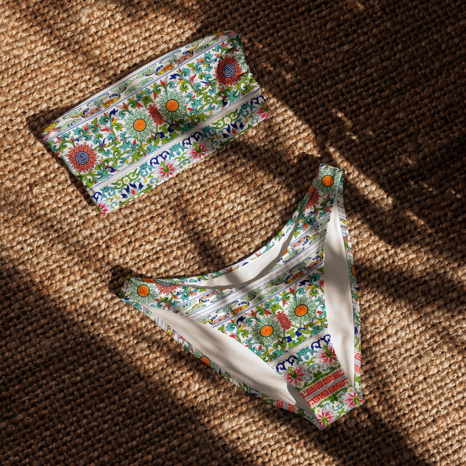 Chinoiserie Recycled Bandeau Bikini - Image 6