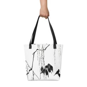 Sumi-e Sparrow Willow Tote Bag