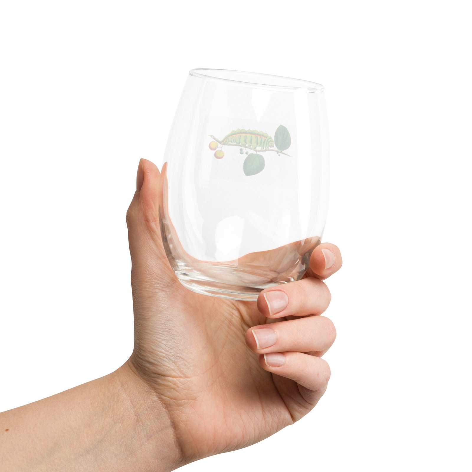 Berry-Bearing Caterpillar Stemless Wine Glass - Image 2