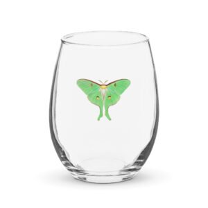Luna Moth Stemless Wine Glass