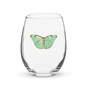 White Morpho Stemless Wine Glass