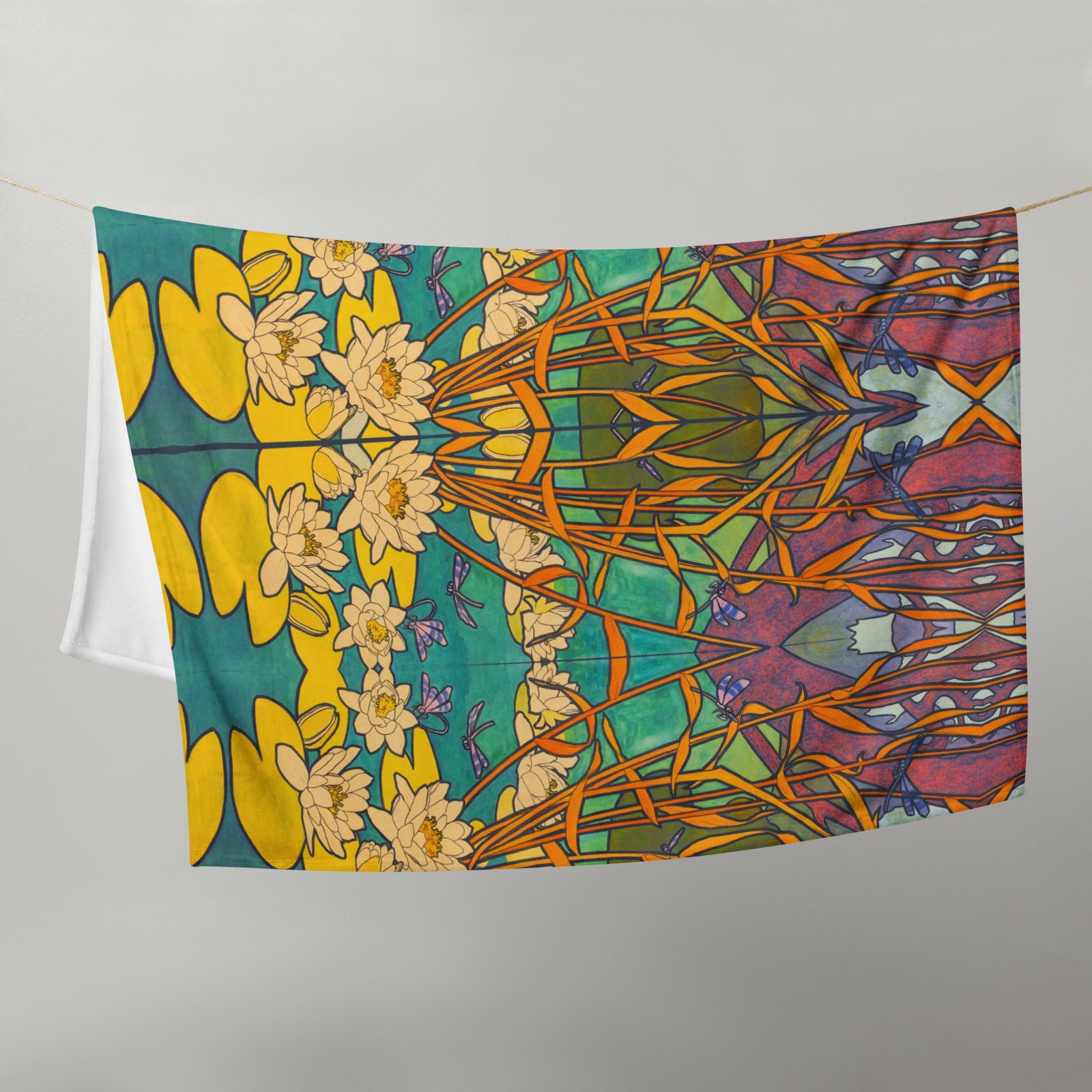 Alphonse Muca: White Lotus Throw Blanket - Image 13