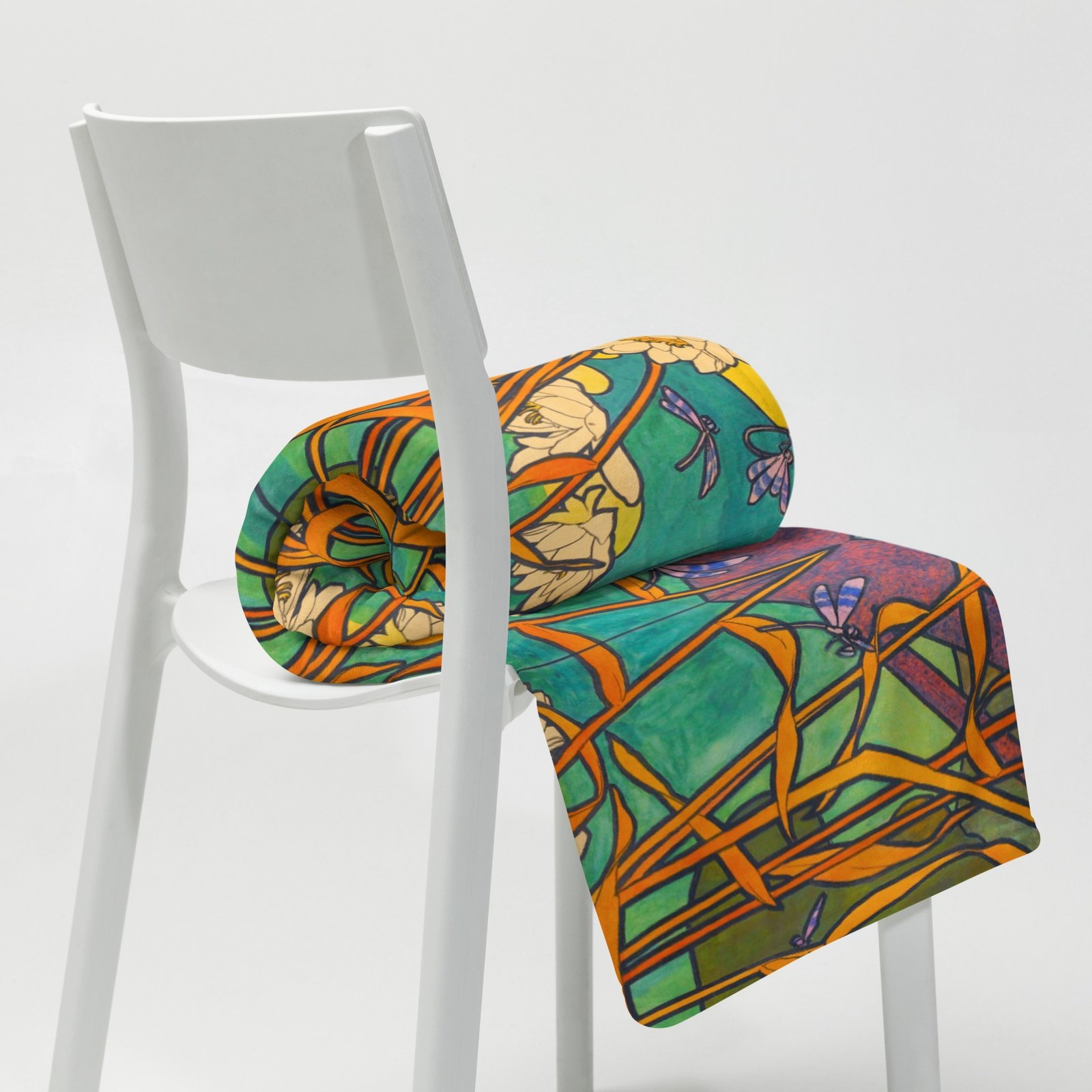 Alphonse Muca: White Lotus Throw Blanket