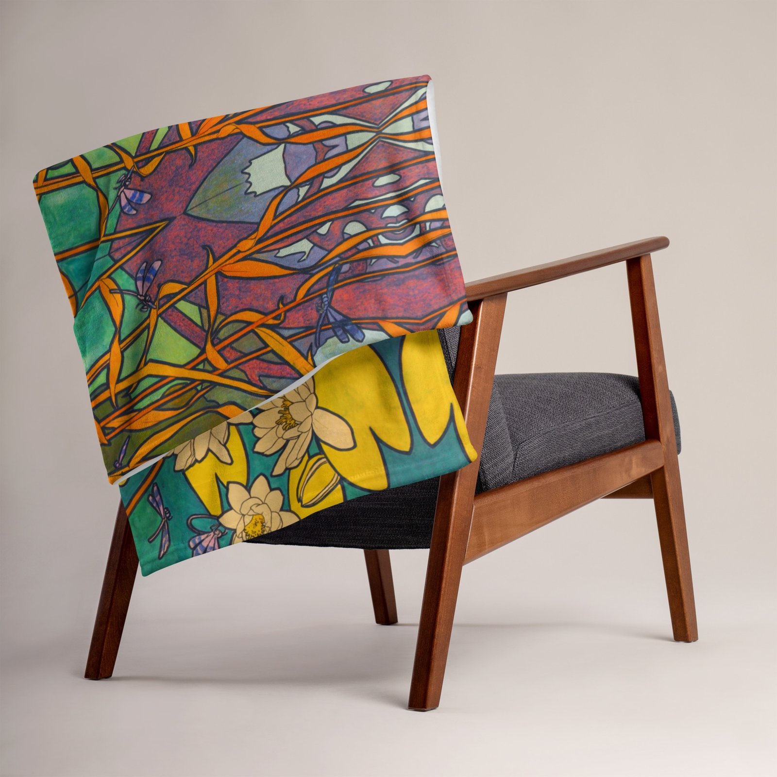 Alphonse Muca: White Lotus Throw Blanket - Image 6