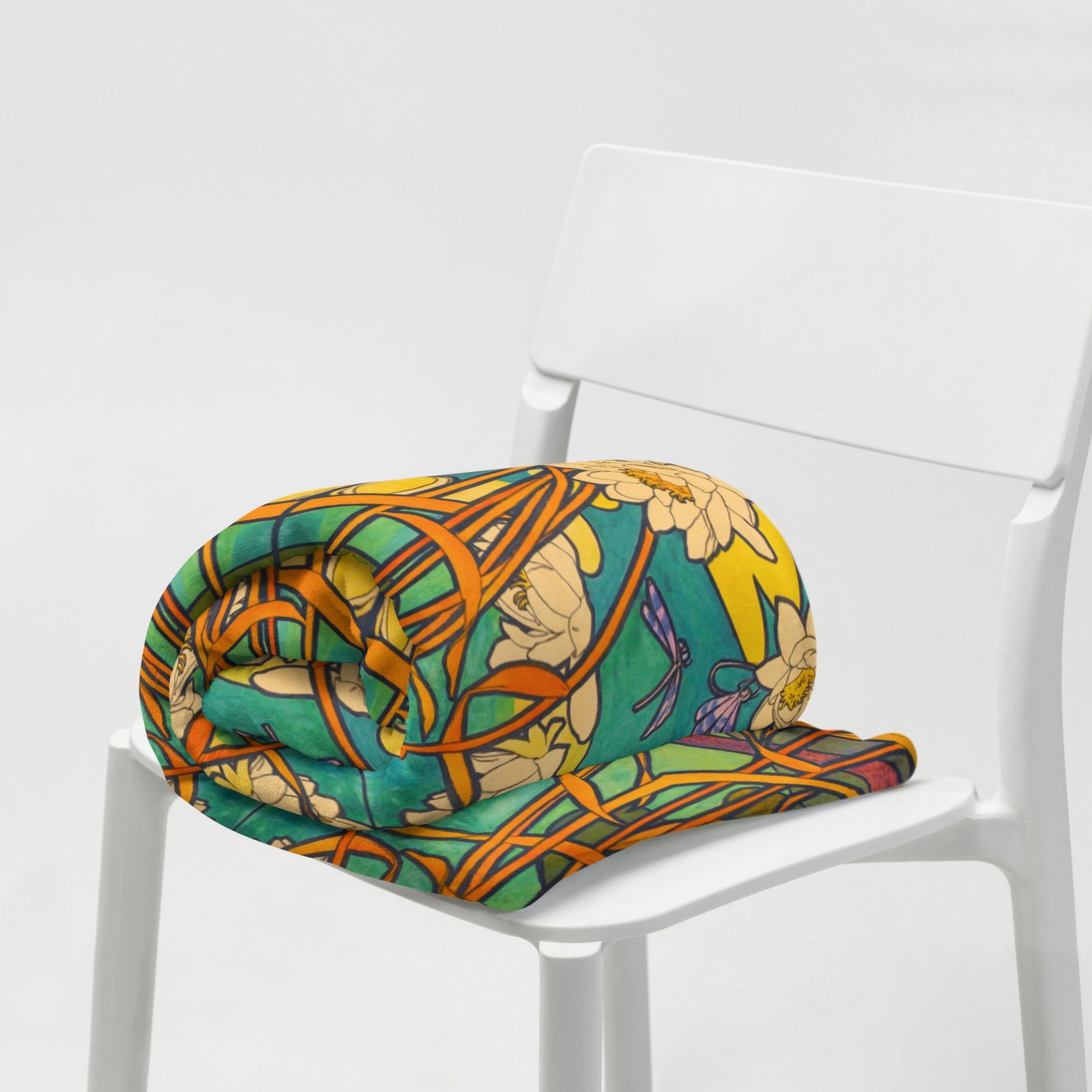 Alphonse Muca: White Lotus Throw Blanket - Image 7