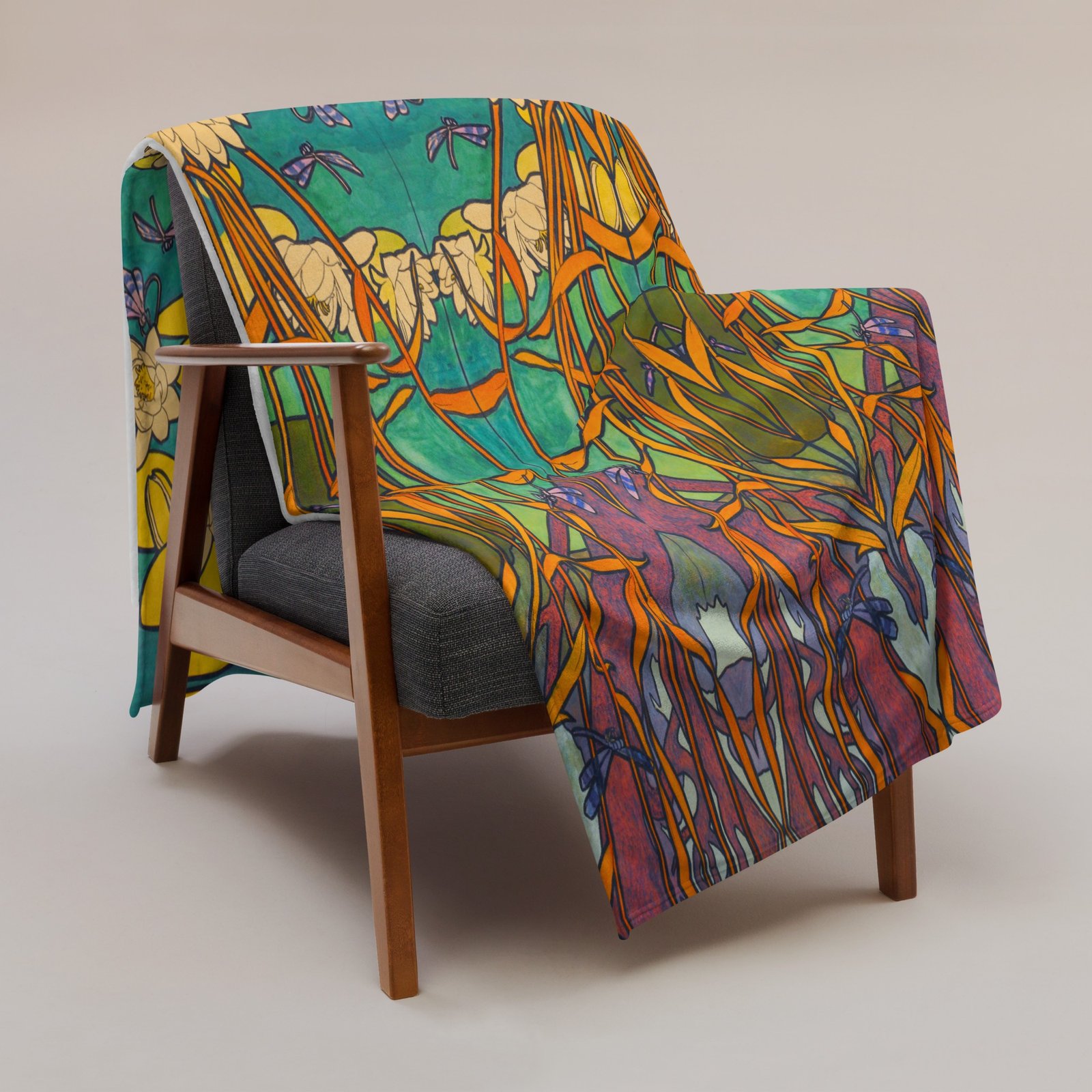 Alphonse Muca: White Lotus Throw Blanket - Image 17