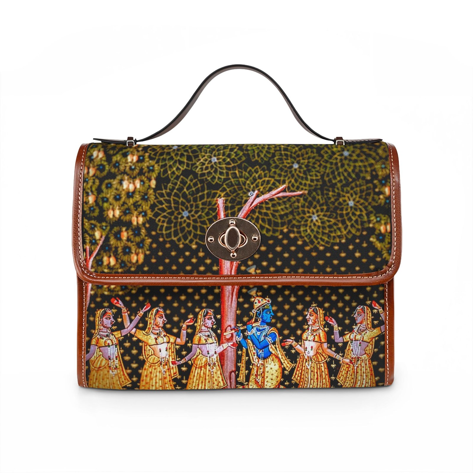Lord Krishna Among Gopis Waterproof Canvas Bag