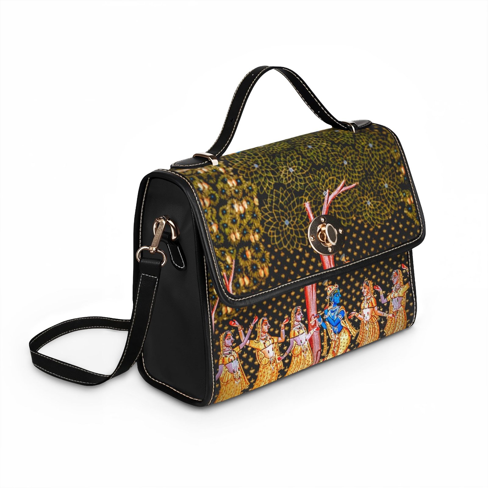Lord Krishna Among Gopis Waterproof Canvas Bag - Image 8