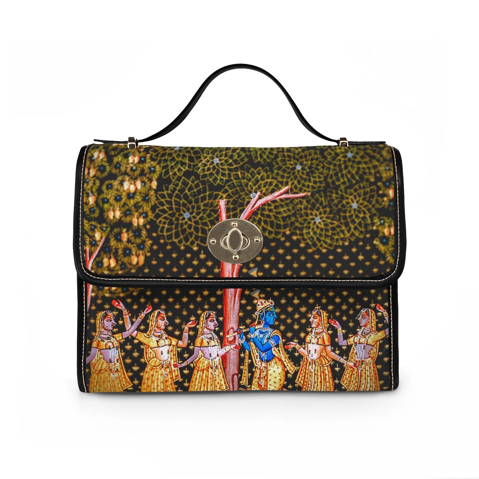 Lord Krishna Among Gopis Waterproof Canvas Bag - Image 5