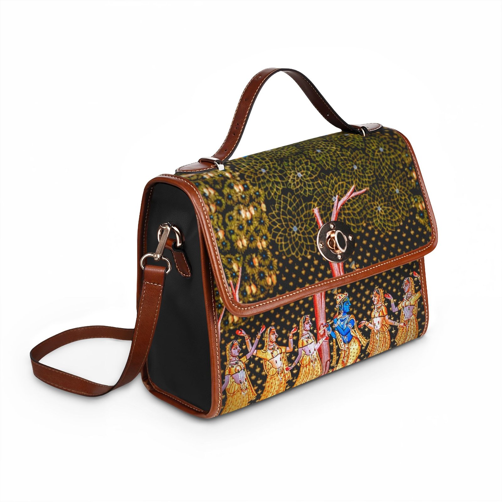 Lord Krishna Among Gopis Waterproof Canvas Bag - Image 4