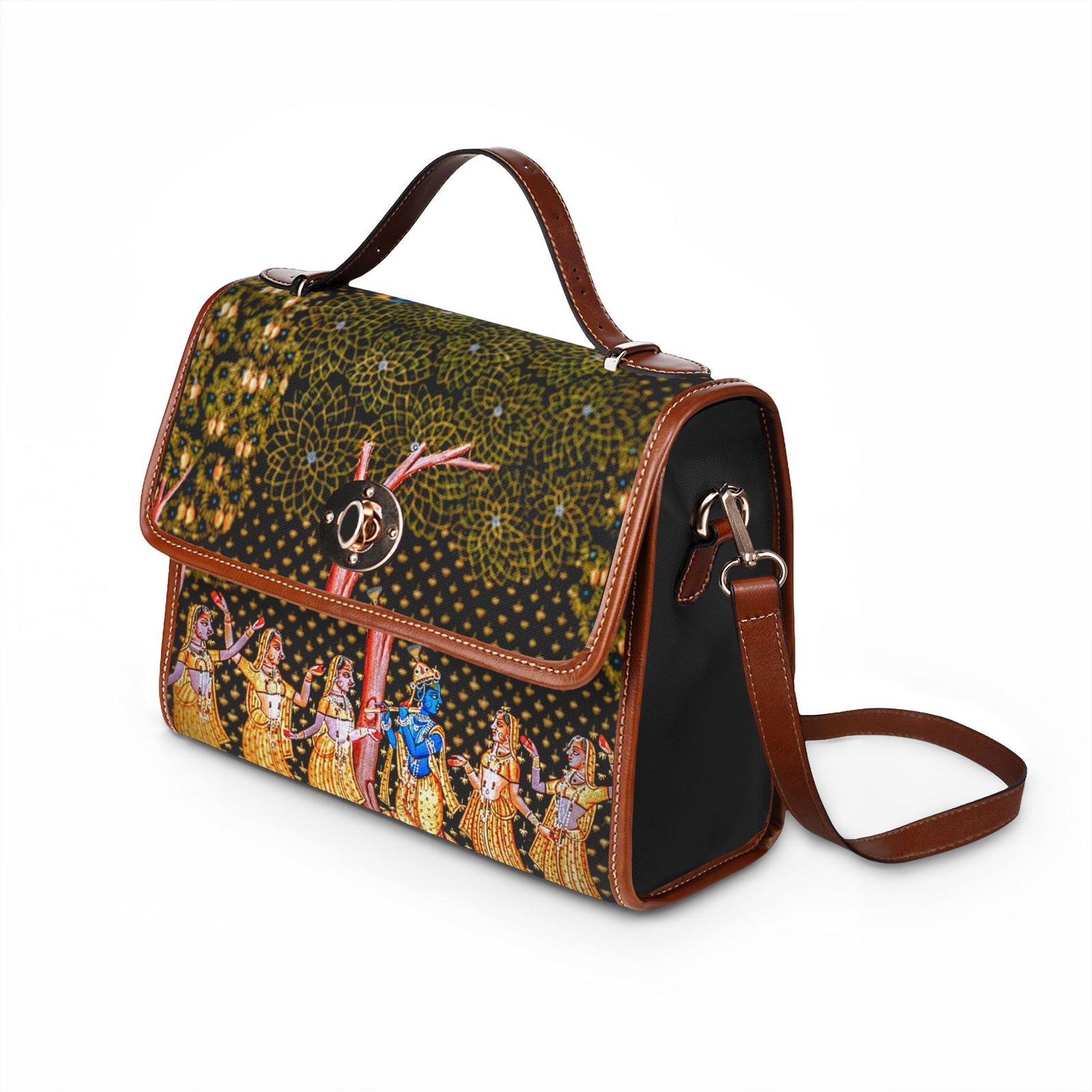 Lord Krishna Among Gopis Waterproof Canvas Bag - Image 3