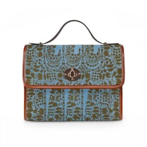 Matthew Digby Wyatt: Teal & Olive Indian Embroidery Waterproof Canvas Bag