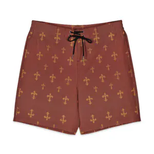 fleur de lis rouge Men's Board Shorts