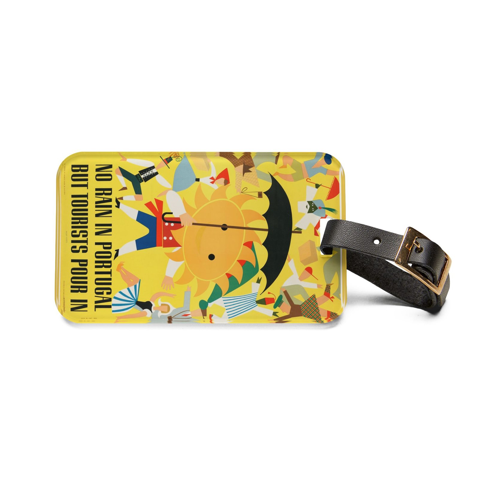 Luggage Tag — "No Rain in Portugal But Tourists Pour In" Sunny Travel ID Tag - Image 2