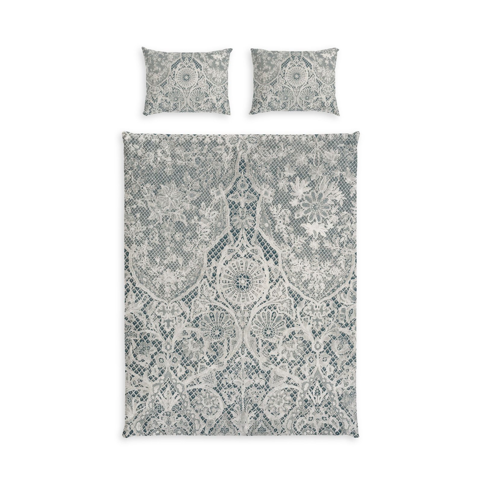Boho Lace Medallion Cotton Bed Set – Vintage Floral Duvet Cover & Pillowcases - Image 2