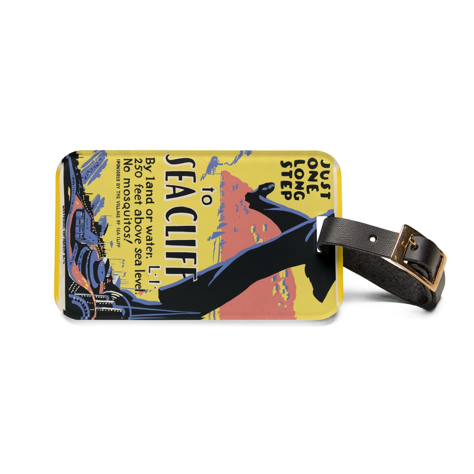 Vintage ‘Just One Long Step to Sea Cliff’ Luggage Tag - Image 2