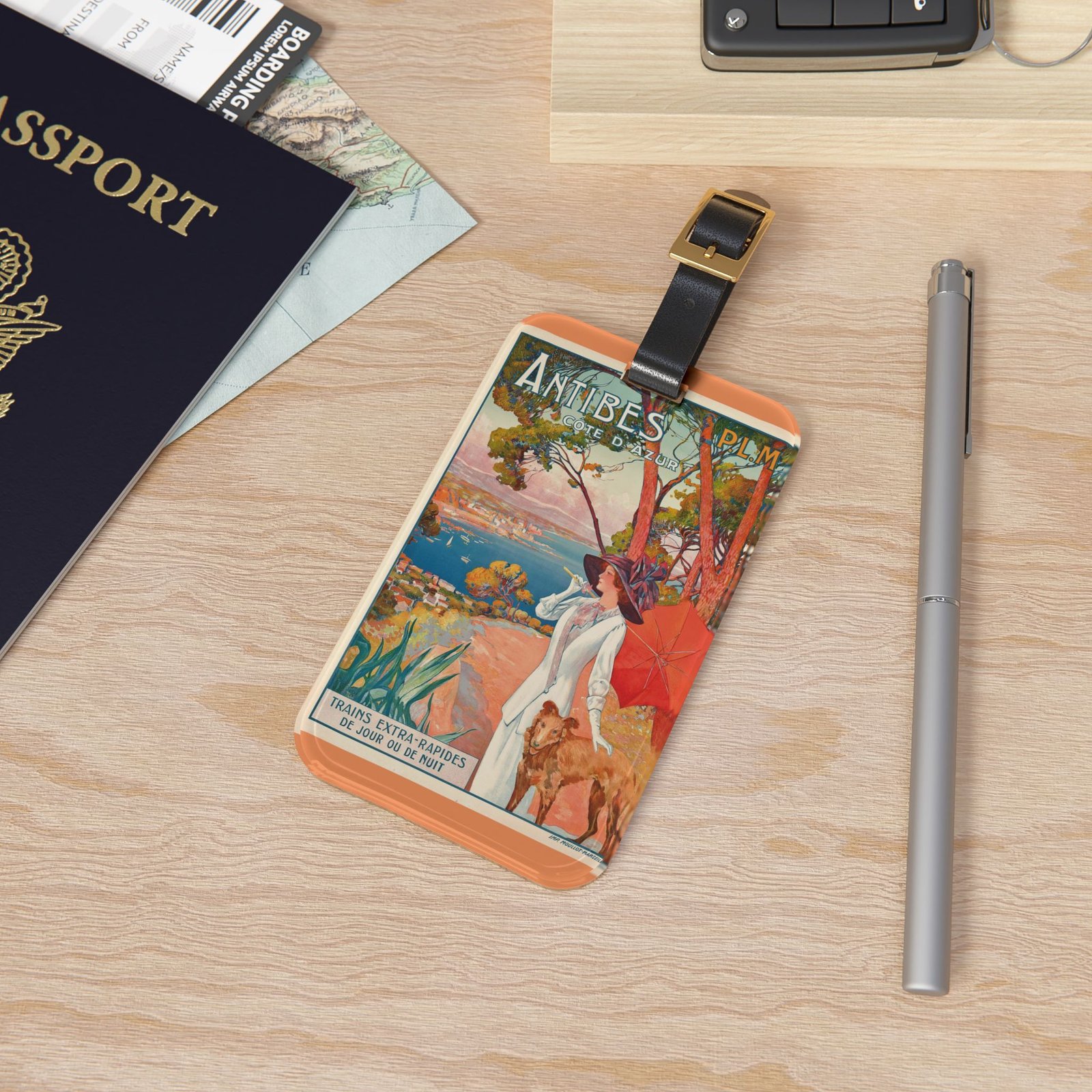 Vintage Antibes Travel Luggage Tag — Retro French Riviera Poster Design - Image 4
