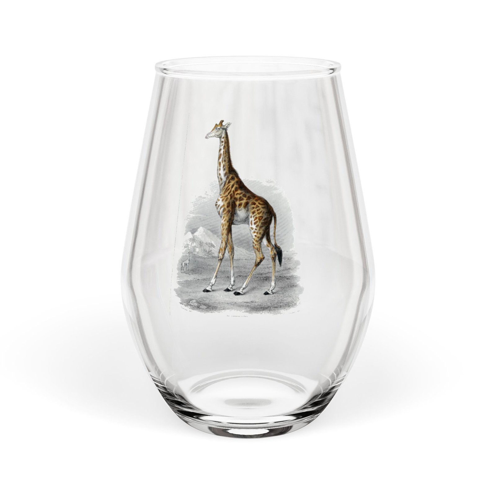 The Modern Giraffe Stemless Wine Glass