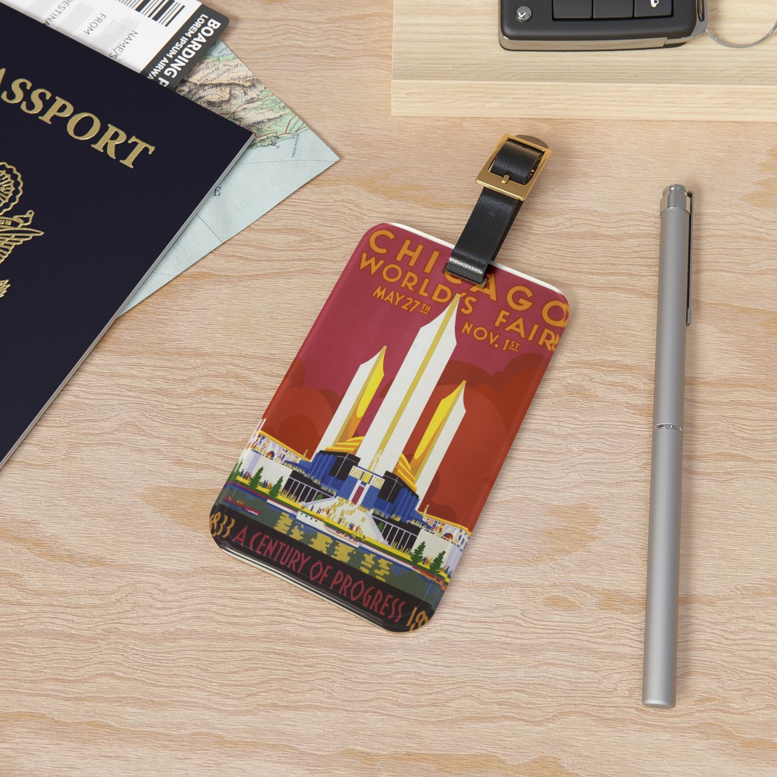 Chicago World’s Fair Retro Luggage Tag — 'A Century of Progress' Travel ID - Image 4