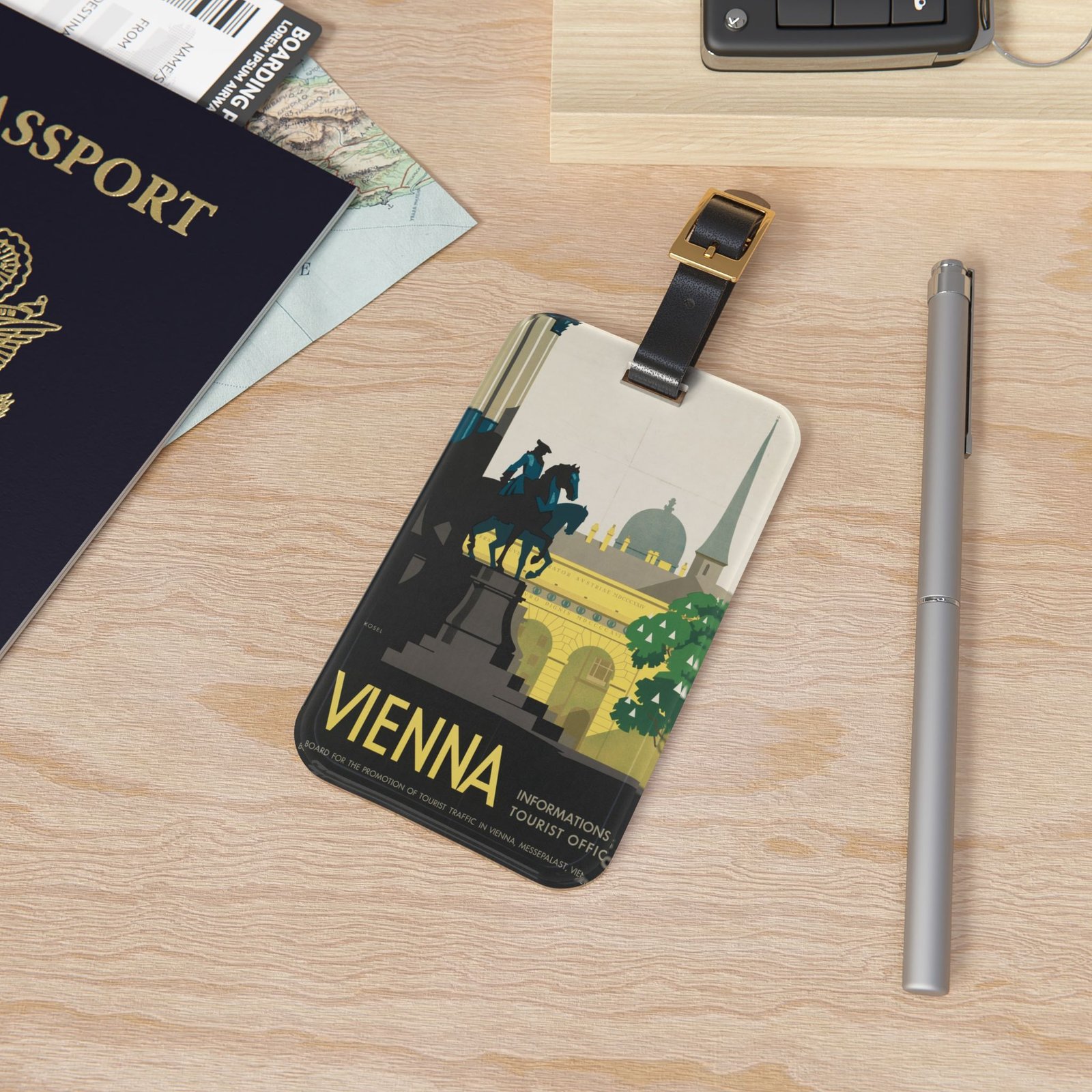 Vienna Vintage Travel Luggage Tag – Retro Cityscape ID Bag Tag - Image 4