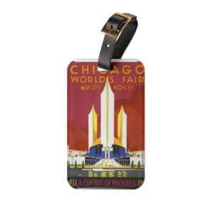 Chicago World’s Fair Retro Luggage Tag — 'A Century of Progress' Travel ID