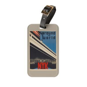 Vintage 'Around the World' NYK Luggage Tag – Retro Ocean Liner Travel ID