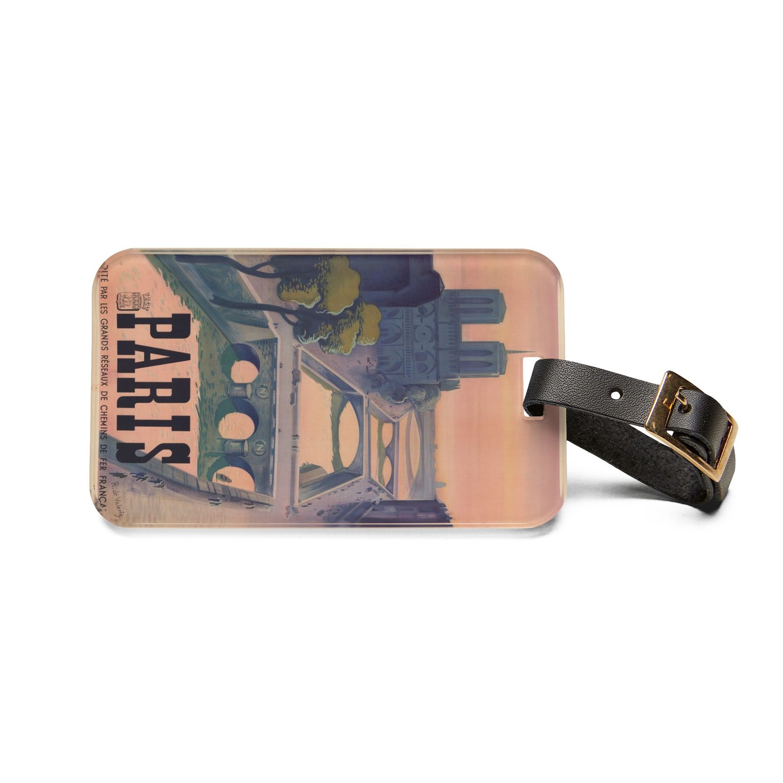 Paris Vintage Travel Luggage Tag – Retro Postcard Bag Identifier - Image 2