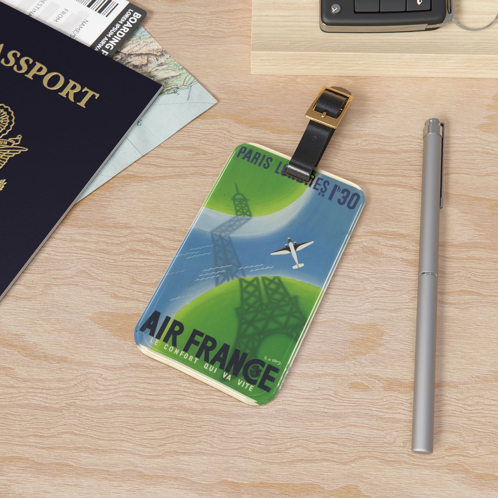 Air France Paris Vintage Poster Luggage Tag - Image 4