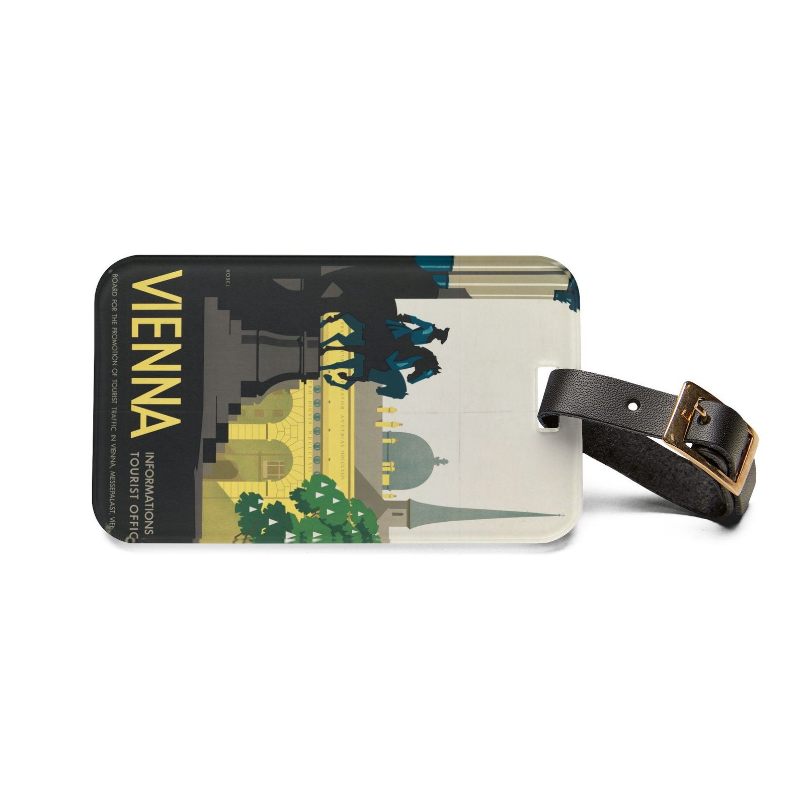 Vienna Vintage Travel Luggage Tag – Retro Cityscape ID Bag Tag - Image 2