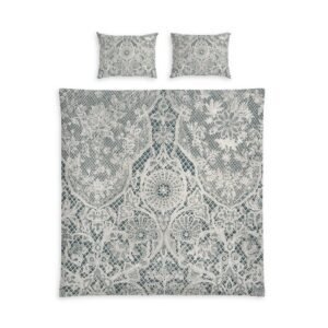 Boho Lace Medallion Cotton Bed Set – Vintage Floral Duvet Cover & Pillowcases