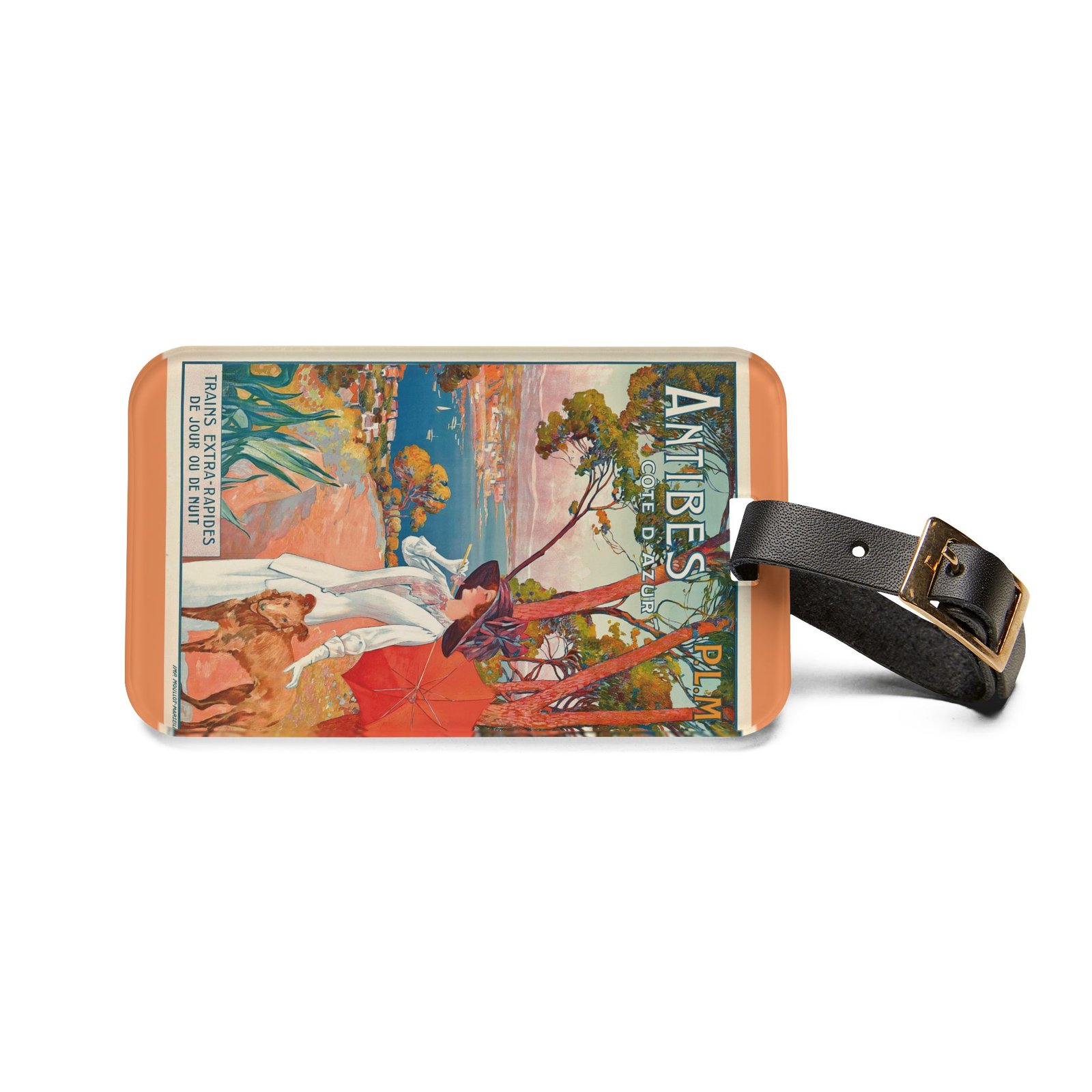 Vintage Antibes Travel Luggage Tag — Retro French Riviera Poster Design - Image 2