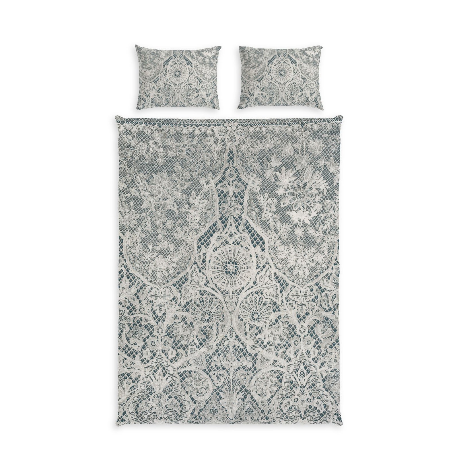 Boho Lace Medallion Cotton Bed Set – Vintage Floral Duvet Cover & Pillowcases - Image 3