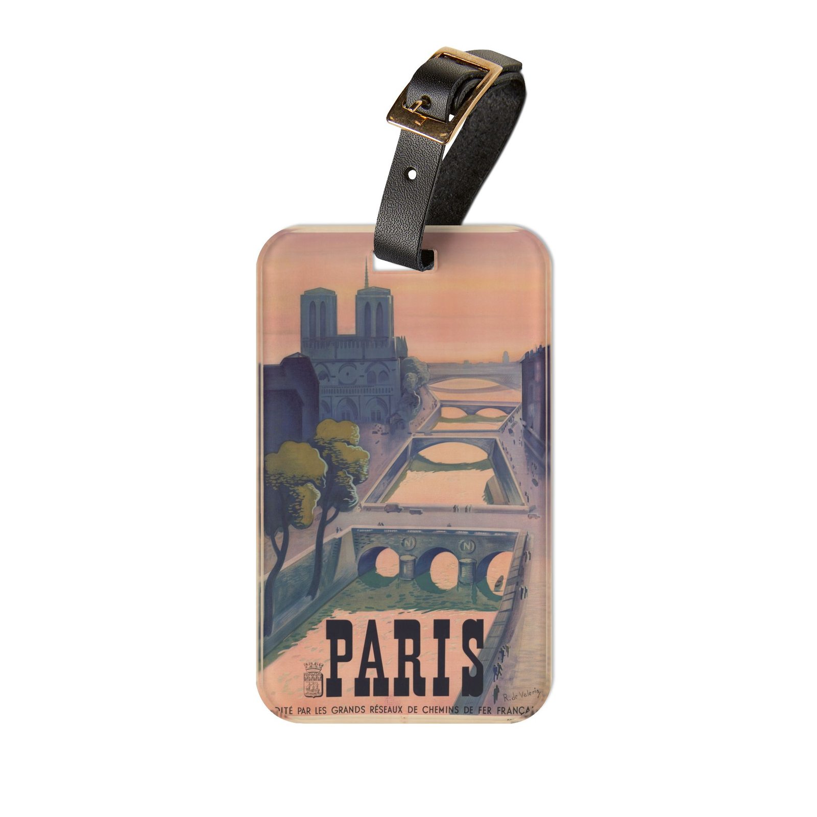 Paris Vintage Travel Luggage Tag – Retro Postcard Bag Identifier