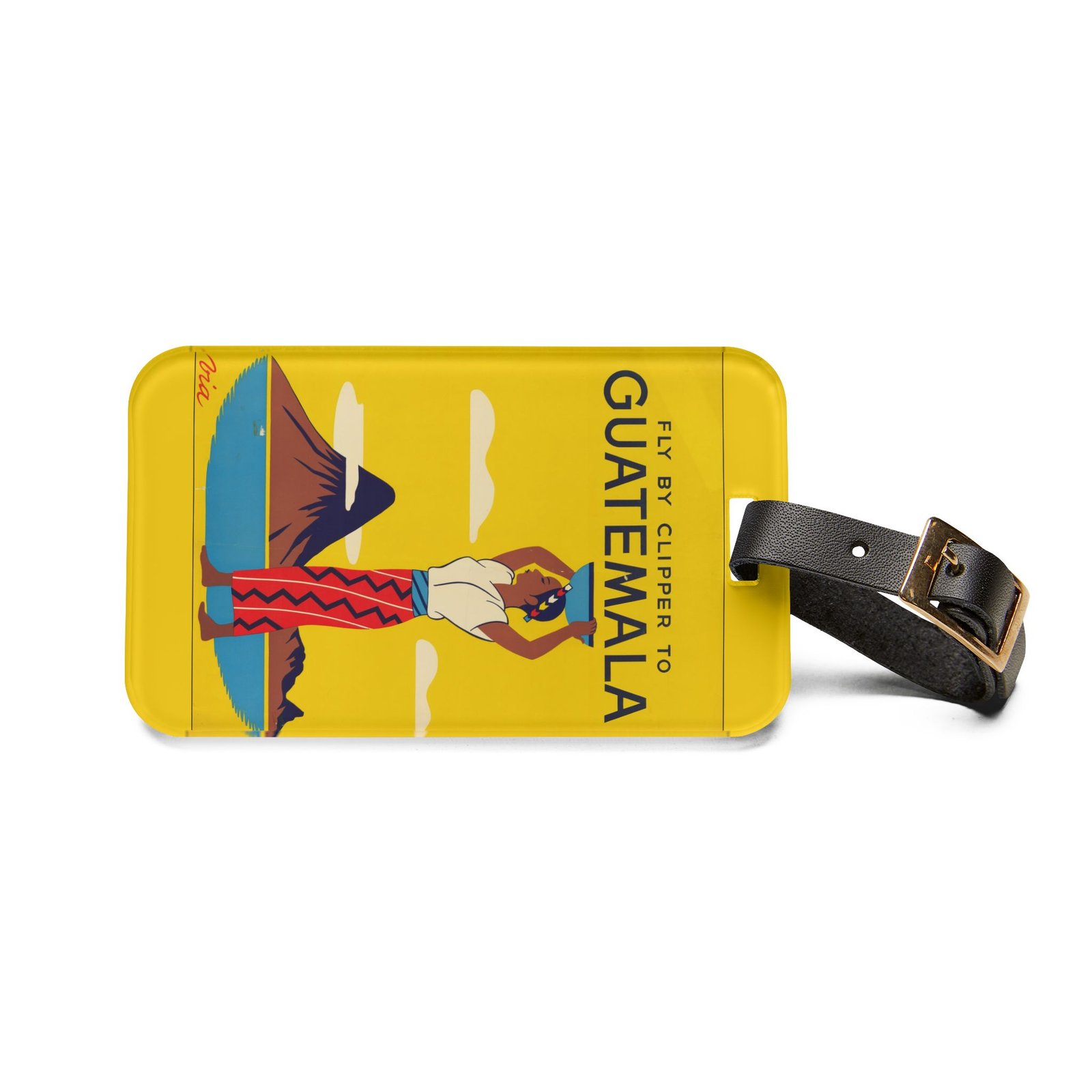 Guatemala Vintage Travel Luggage Tag — "Fly by Clipper to Guatemala" - Image 2