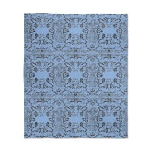 Blue Vintage Floral Quilted Throw Blanket — Cozy Decorative Bed & Sofa Throw