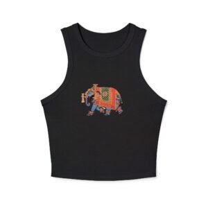 Painted Elephant Micro Rib Racer Tank Top
