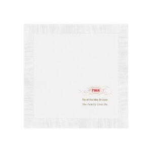 TWA White Coined Napkins Stylized Route Map