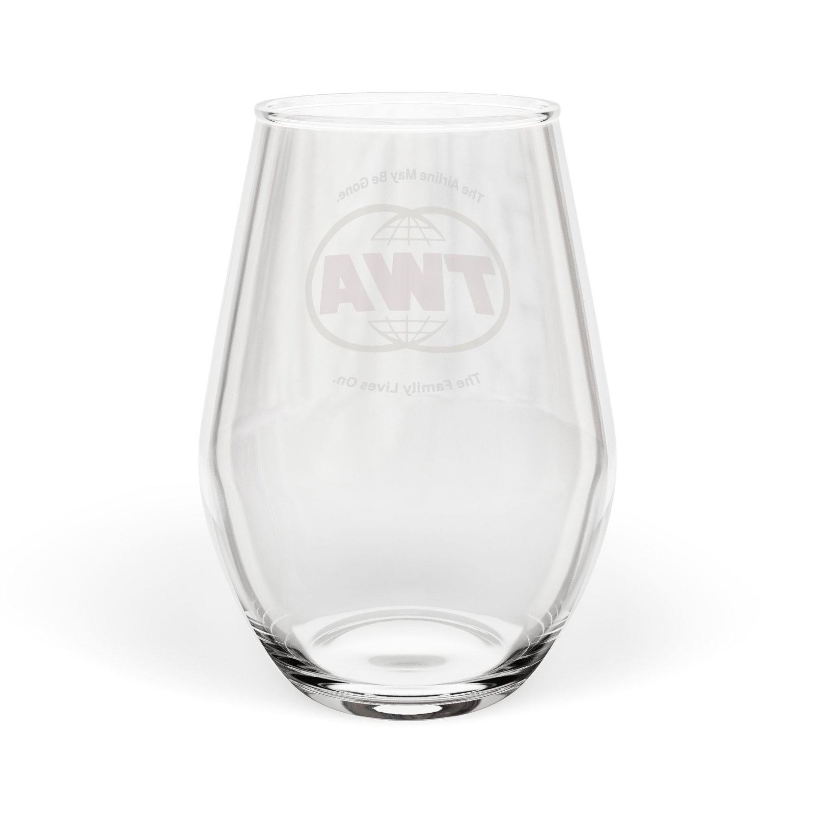TWA Logo Stemless Wine Glass — Vintage Airline Travel Gift (11.75 oz) - Image 3