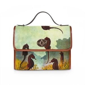 Seahorse Watercolor Canvas Bag — Waterproof Sea Life Handbag
