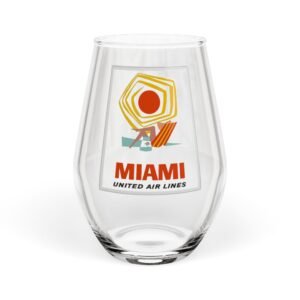 United Airlines Miami Stemless Wine Glass