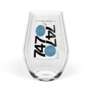 Stemless Wine Glass – 747 Retro Aviation Logo, 11.75oz