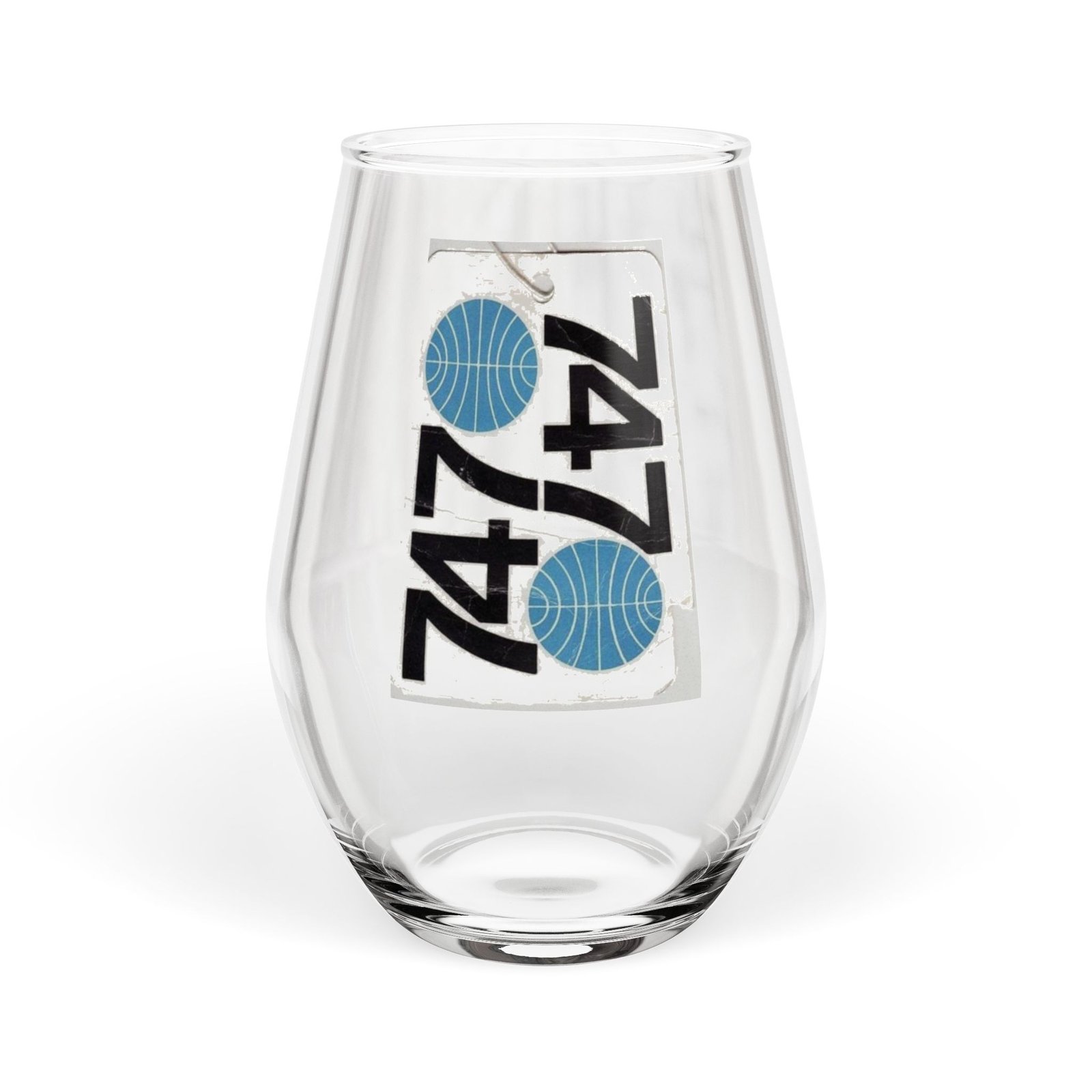 Stemless Wine Glass – 747 Retro Aviation Logo, 11.75oz